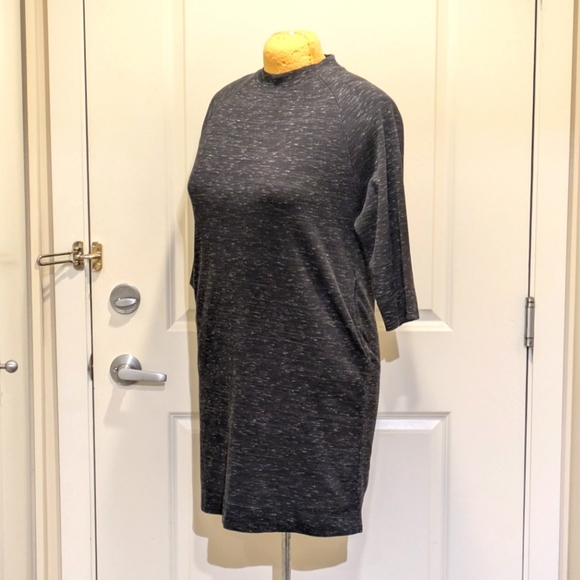 EUC Oak + Fort XL Marled Grey Cotton Blend Knee Length Dress - Picture 6 of 7